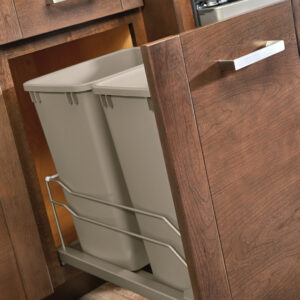 Double 27-Quart Orion Grey Waste Pullout