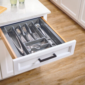 Medium Glossy Silver Cutlery Tray Drawer Insert
