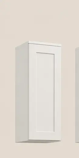 Wall End-Angle Glass-Door Cabinet – 1 Door, 2 Shelves – 12 x 30 x 12