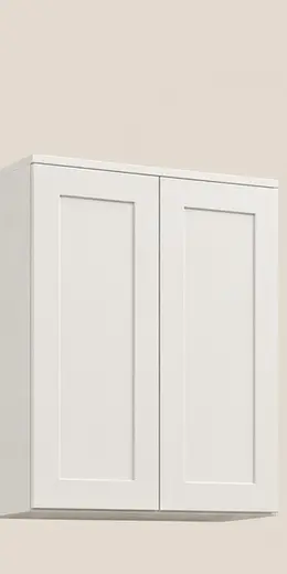 12-inch Deep Glass-Door Wall Cabinet – 2 Doors, No Shelves – 24 x 12 x 12