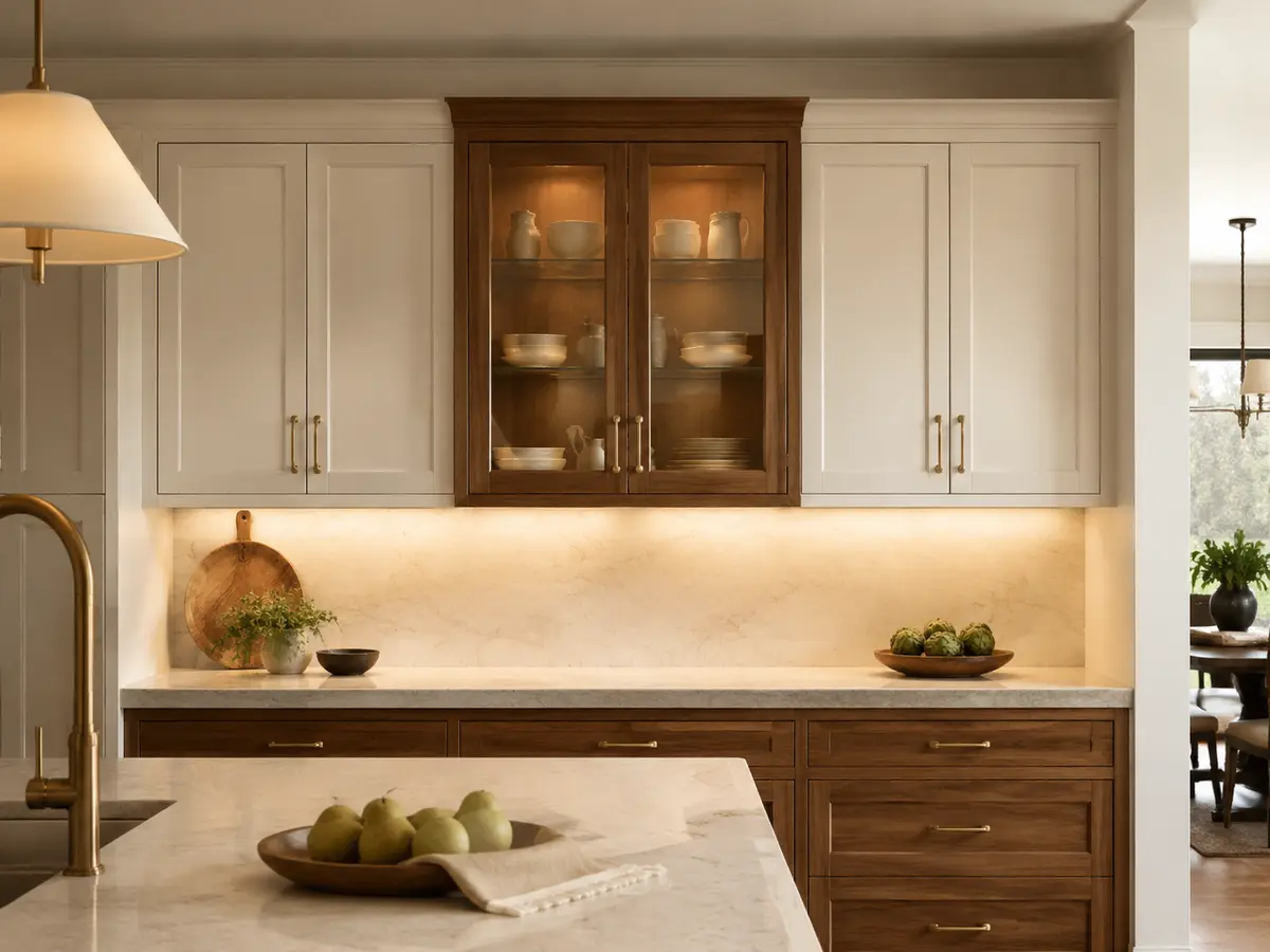 Elegant upper wall cabinets