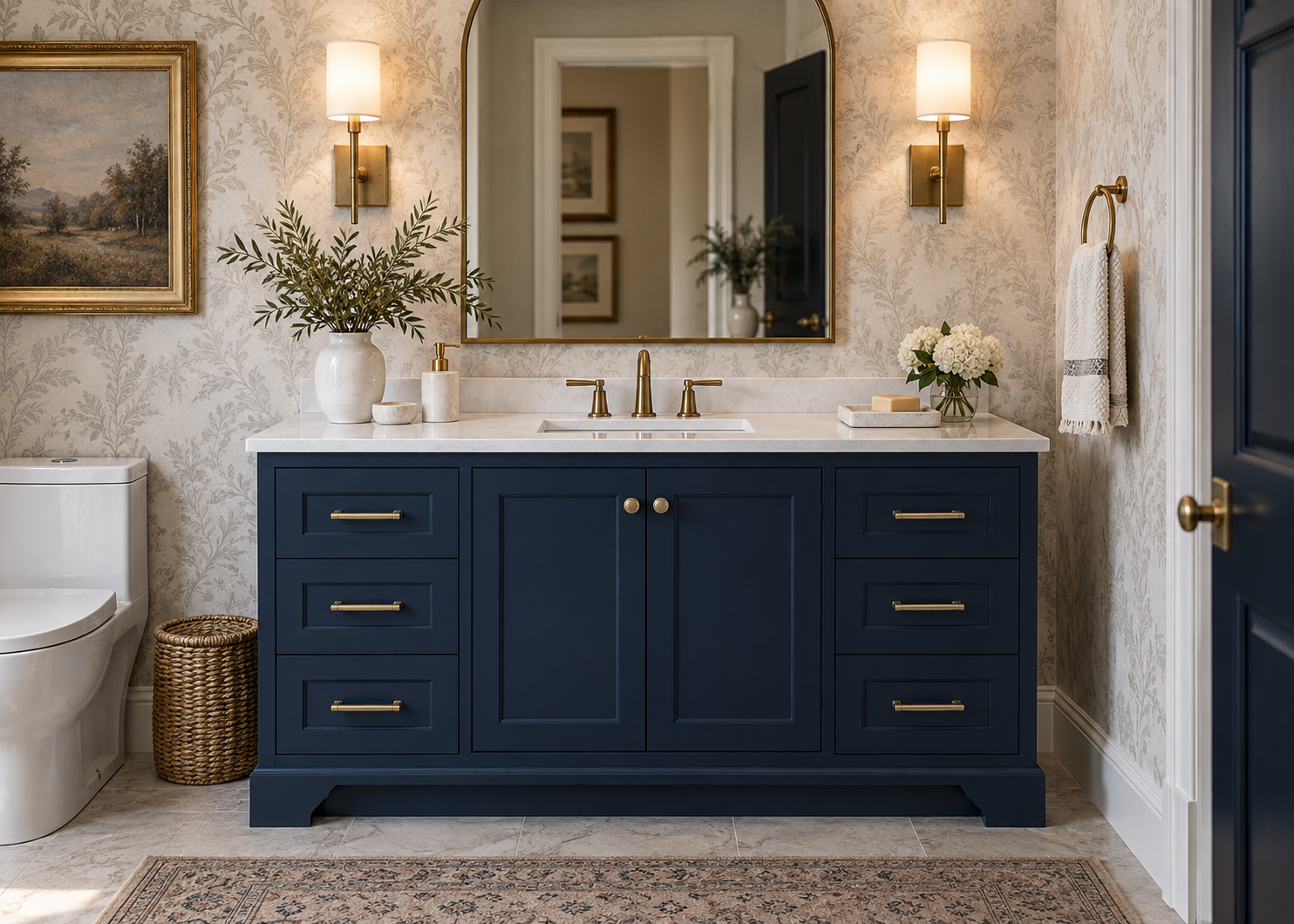 Bathroom inspiration with Imperial Blue vanity